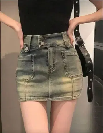 데님 타이트 스커트 미니 스커트 데님 인팬츠 포함