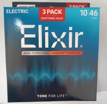 3세트 팩 엘릭서 Elixir 일렉 기타 줄 #16567