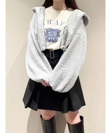 snidel 바리에 마운틴 후드티 SAX