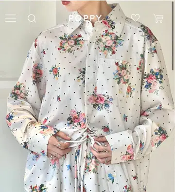 POPPY DOT FLOWER SHIRT 꽃무늬 도트 플라워 셔츠