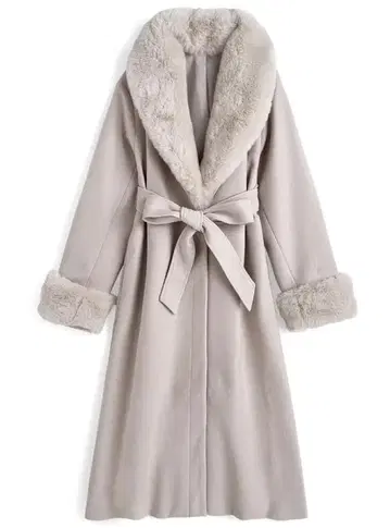 [ 새상품 즉시 발송 ] GRL 리본 벨트 퍼 가운 코트[kz696]