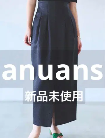 미사용 새상품 anuans 도트 자카드 코쿤 타이트 스커트 블랙