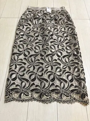 MISCH MASCH 리본 무늬 레이스 타이트 스커트