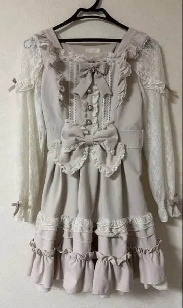 금일 한정 LIZLISA 리즈리사 티아라 리본 티어드 원피스 핑크