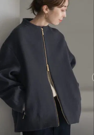 [NOBLE] MTR 레이즈드 넥 지퍼 코트