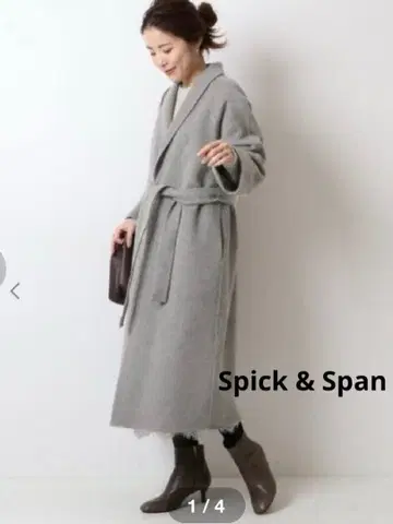 Spick & Span 숄카라 리버 코트 그레이 36