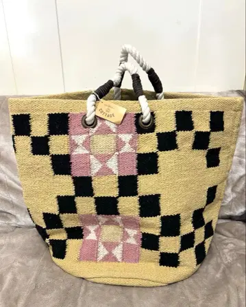 미사용 새상품 COTTAGE 체크 무늬 토트백 도쿄 칸칸