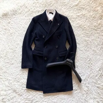 [ 새상품급 ] TAGLIATORE 네이비 울 더블 체스터 코트 42