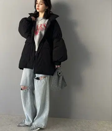 클래식 엘프 아우터 코트 다운 블랙 M