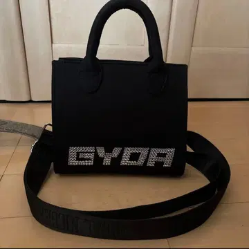 GYDA 스톤 장식 숄더백 핸드백 블랙