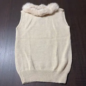 택 포함 미사용품 알파카 울 슬리브리스 퍼 포함 비즈 니트 M, 38