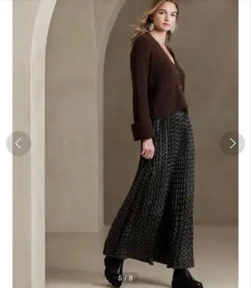 BANANA REPUBLIC 플리츠 맥시 스커트