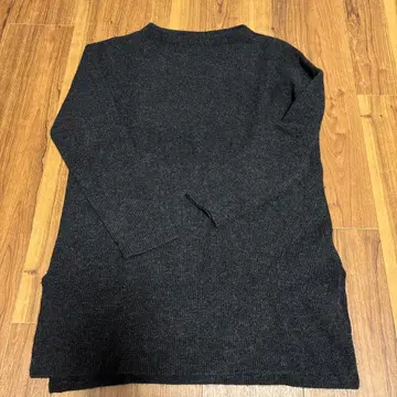 evam eva 울 다크 그레이 긴팔 니트