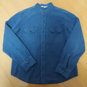 텐더 로인 본점 한정판 네이비 나염 스탠드 카라 셔츠