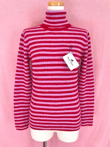 보더 하이넥 핑크 x 빨간색 캔디 스트리퍼 joueti