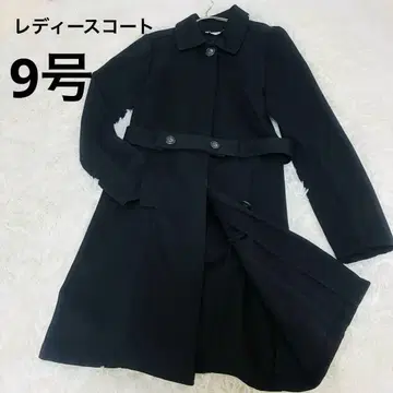 블랙 버튼 롱 코트 9호 포멀