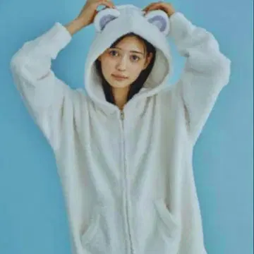 젤라또피케 후드티 모여라 동물의 숲 준 화이트