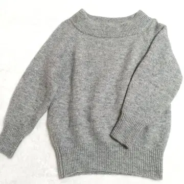 [ 새상품급 ] 미라 오웬 모헤어 블렌드 니트 그레이 라운드넥