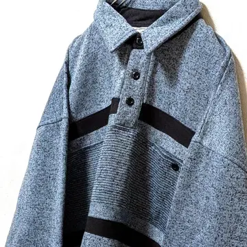 클래식 카라 부착 맨투맨 트레이닝복 블루 파랑 XL 구제 의류