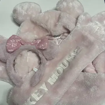 머플러 캡 핑크 머리띠 핑크 디즈니