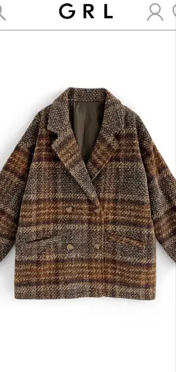 그레일 새상품급!! 인기 귀여운 체크 코트 그레일 아우터