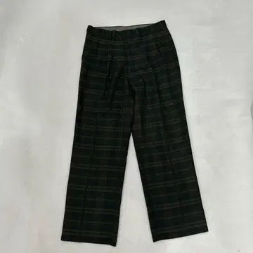그린 계열 체크 무늬 슬랙스 센터 프레스 구제 의류