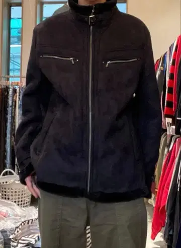 y2k 넥 벨트 기믹 무스탕 자켓 퍼 블루종 archive