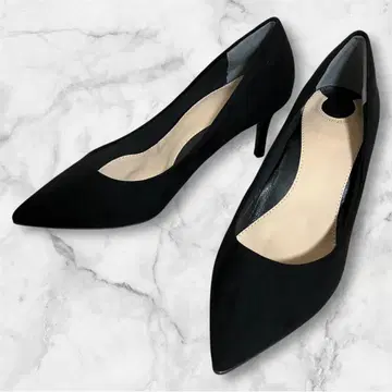 란다 슬림 레그 펌프스 블랙 스웨이드 스틸레토