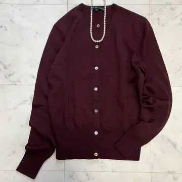 컨디션 최상 랄프 로렌 울 가디건 크루넥 버건디