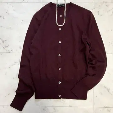 컨디션 최상 랄프 로렌 울 가디건 크루넥 버건디