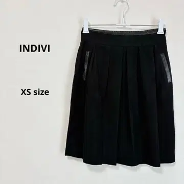 INDIVI 인디비 미니 스커트 XS 블랙 턱 포함 스웨이드 느낌