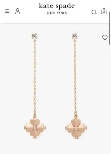 케이트 스페이드 레거시 로고 스페이드 플라워 리니어 귀걸이
