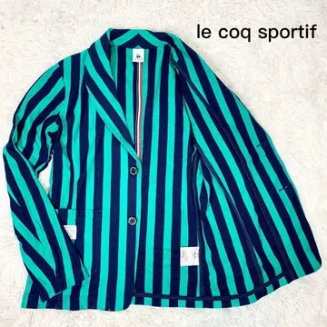 [ 새상품급 ] 르꼬끄 스포르티프 테일러드 자켓 스트라이프 M 네이비