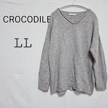 CROCODILE 그레이 V넥 니트 LL