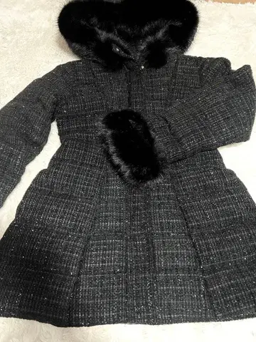 Darich 체크 무늬 다운 자켓 블랙