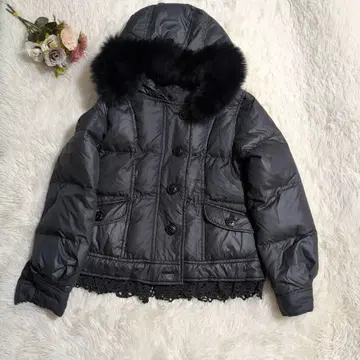 레어! 새상품급! 레스트로즈 퍼 달린 다운 코트