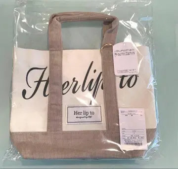 미사용 새상품 herlipto mini tote 루미네 토트백 아이보리