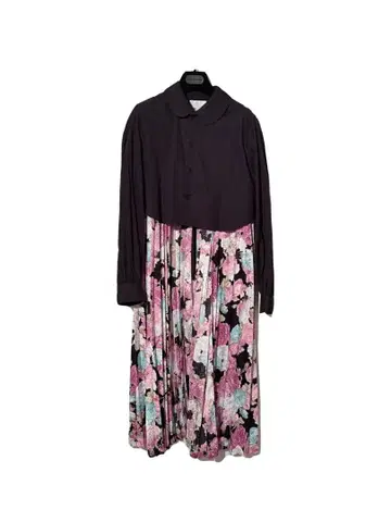 noir kei ninomiya 꽃무늬 플리츠 도킹 셔츠