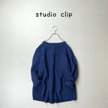 studio clip 두꺼운 소재 케이블 짜임 니트 튜닉 울 믹스
