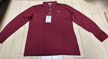 LACOSTE 와인 레드 긴팔 피케 셔츠 L