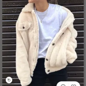 [택 포함 새상품] FLOVE 보아 블루종 보아 자켓 베이지