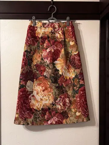 자카드 스커트 꽃무늬