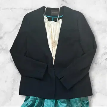 투모로우랜드 노카라 자켓 38 일본제 블랙 M