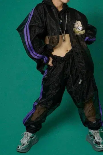 GALFY 시스루 셋업 블랙 보라색 대형견