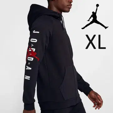새상품 JORDAN 소매 로고 후드티 블랙 XL 조던
