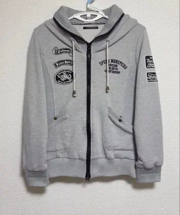 Monster Cycle 몬스터사이클 집업 후드티 그레이