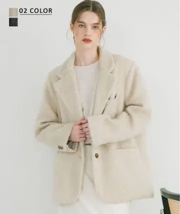 basement online 모헤어 샤기 자켓 코트