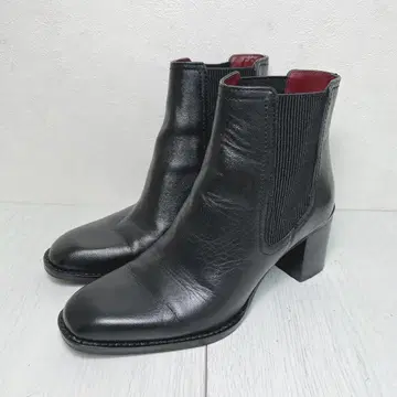 [ 새상품급 ] ZARA 37 사이드 고어 부츠 블랙 천연 가죽