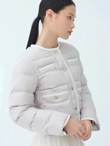 셀포드 트리밍 디자인 퀼팅 자켓