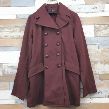 [케 이즈] 적갈색 롱 코트 디자인 버튼 기장 71 가슴 너비 47